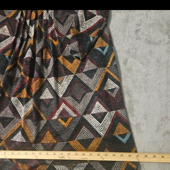 Perceptions New York Dress XL•Multicolor Geometric Scoop Neck 3/4 Sleeve Retro - Picture 13 of 16